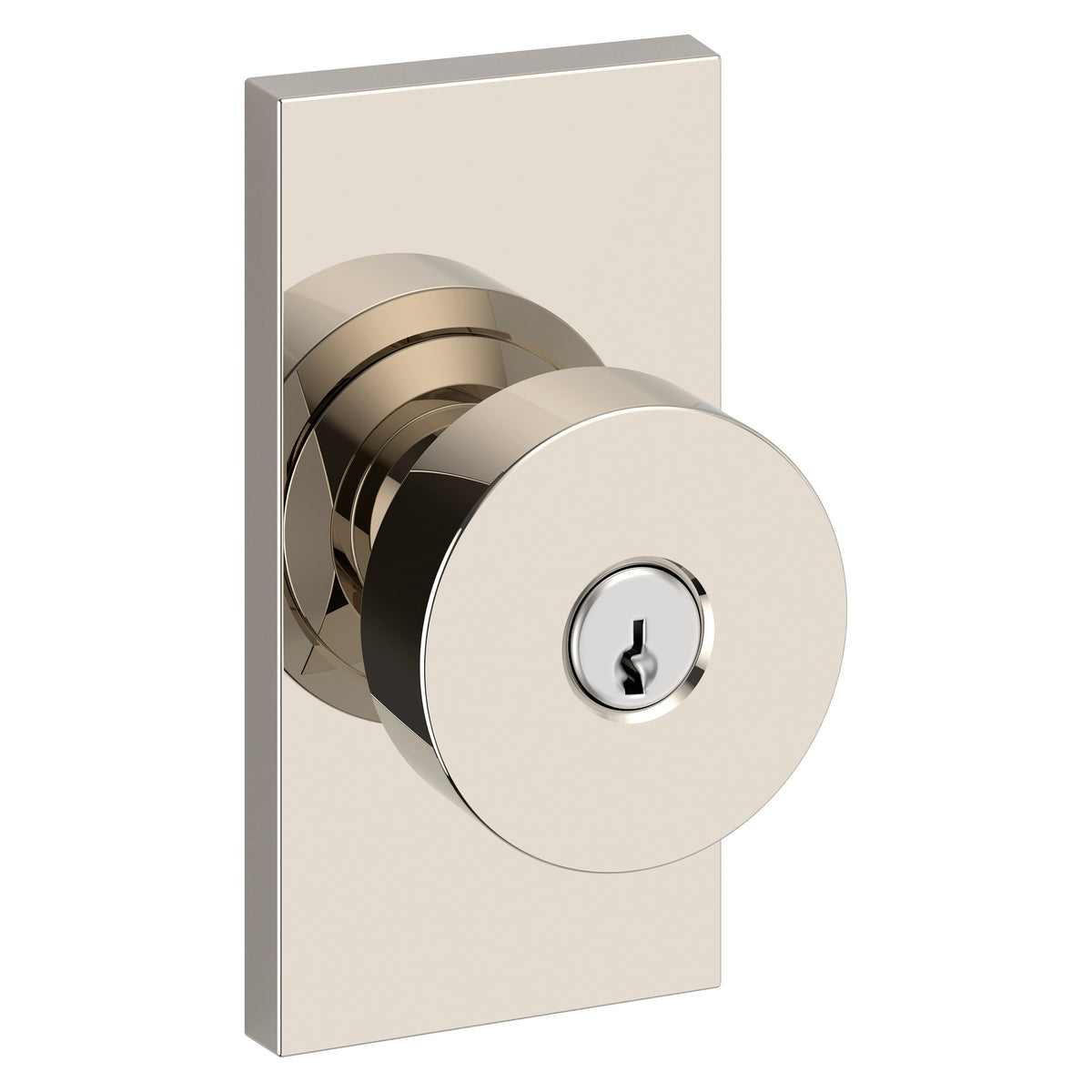 Baldwin Hardware Reserve Perilla con Llave Contemporary — Níquel pulido Lifetime — Contemporary 5