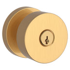 Baldwin Hardware Reserve Perilla con Llave Contemporary — Latón satinado Lifetime — Contemporary Round