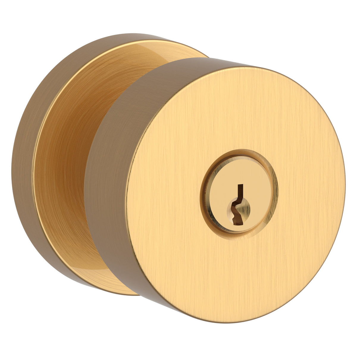 Baldwin Hardware Reserve Perilla con Llave Contemporary — Latón satinado Lifetime — Contemporary Round