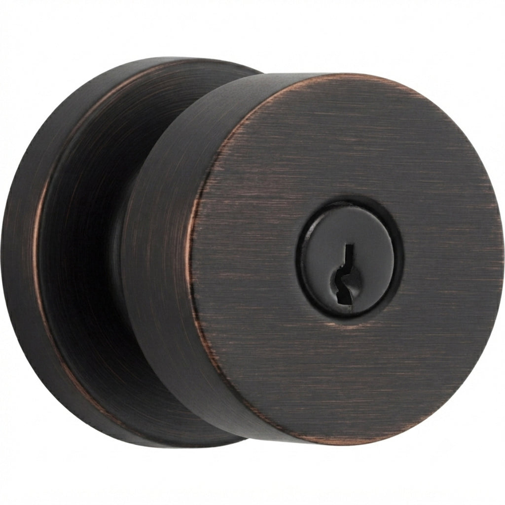 Baldwin Hardware Reserve Perilla con Llave Contemporary — Bronce veneciano — Contemporary Round