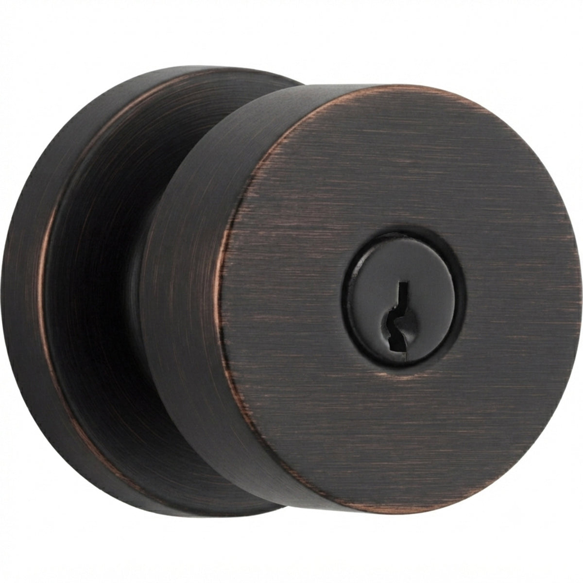 Baldwin Hardware Reserve Perilla con Llave Contemporary — Bronce veneciano — Contemporary Round