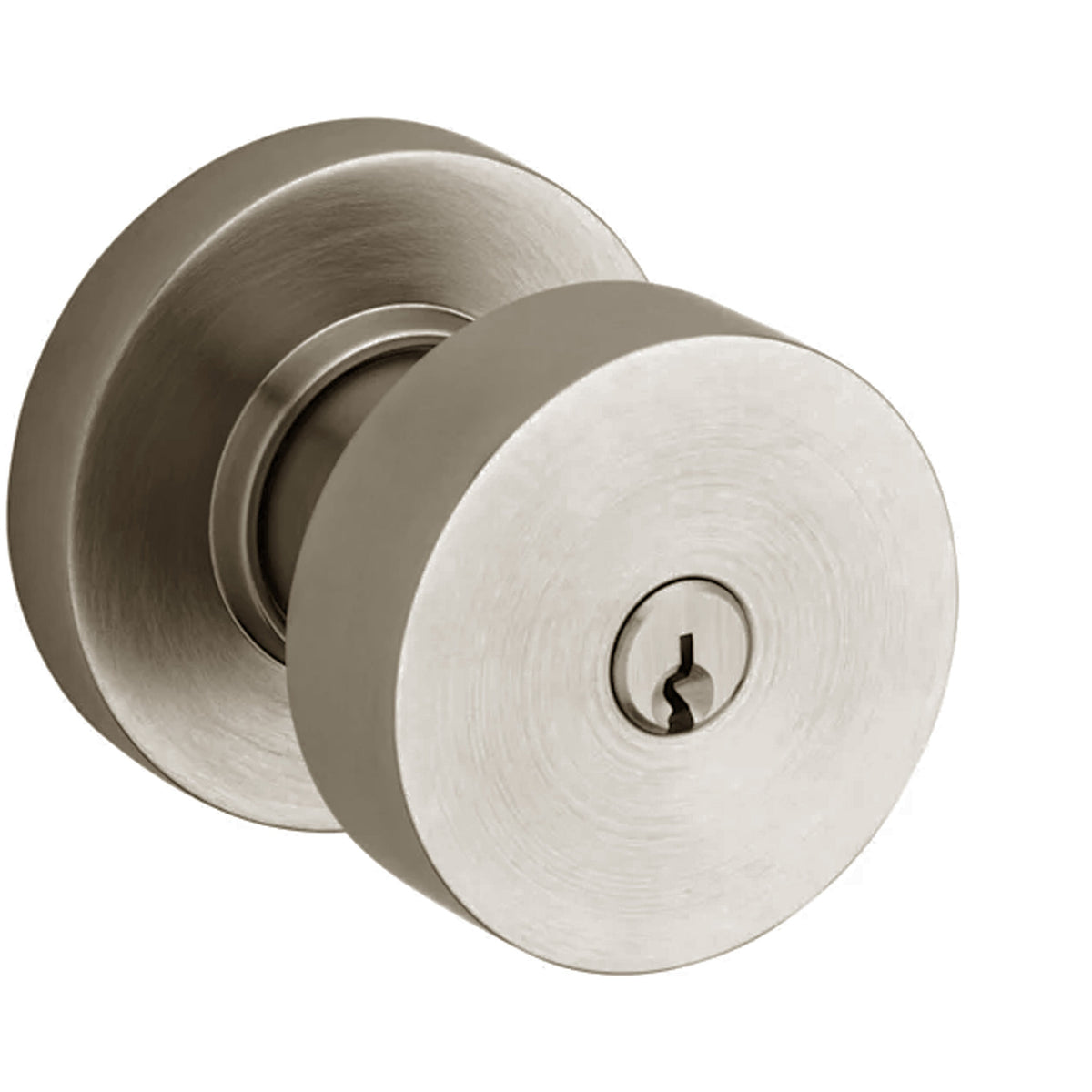 Baldwin Hardware Reserve Perilla con Llave Contemporary — Níquel satinado — Contemporary Round