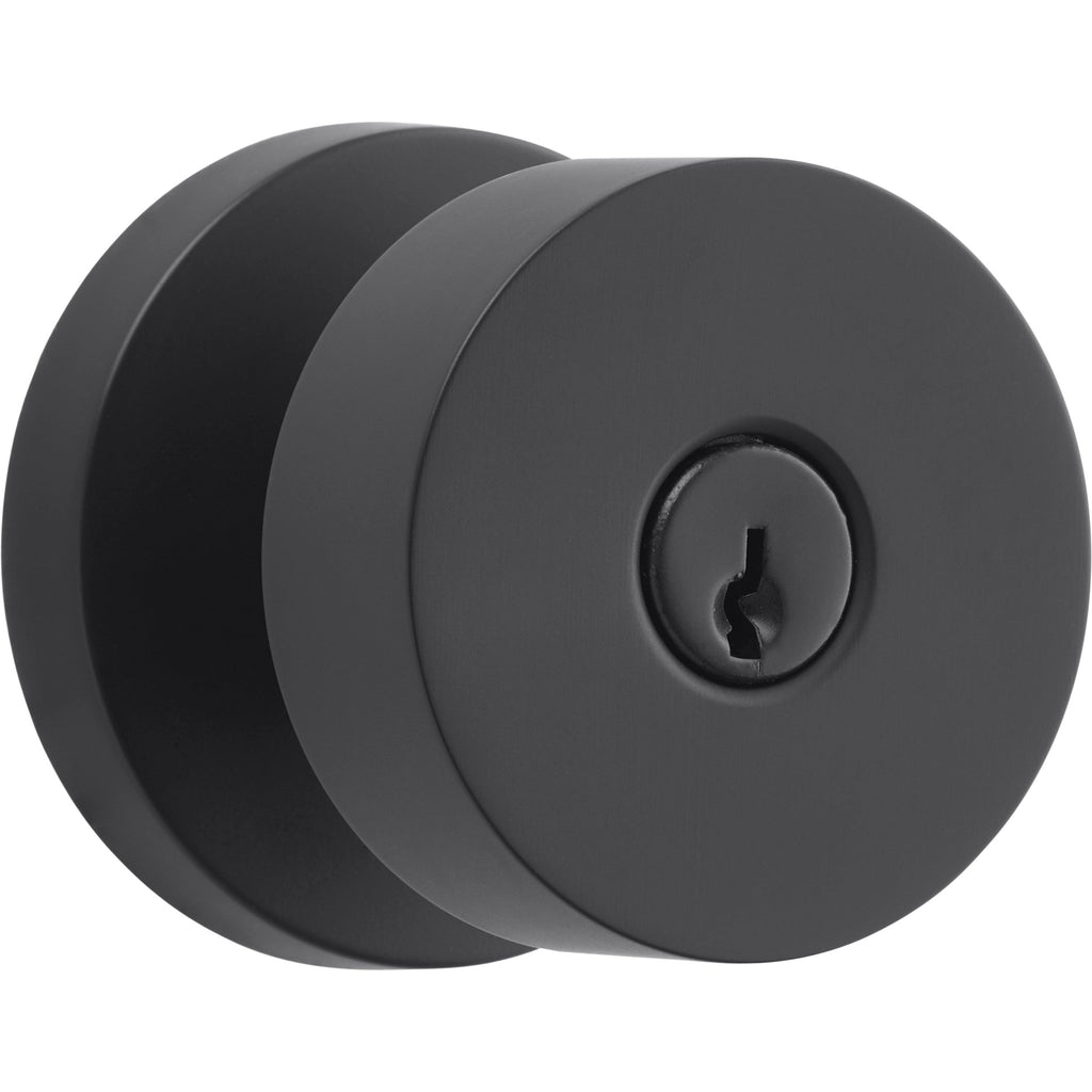 Baldwin Hardware Reserve Perilla con Llave Contemporary — Negro satinado — Contemporary Round