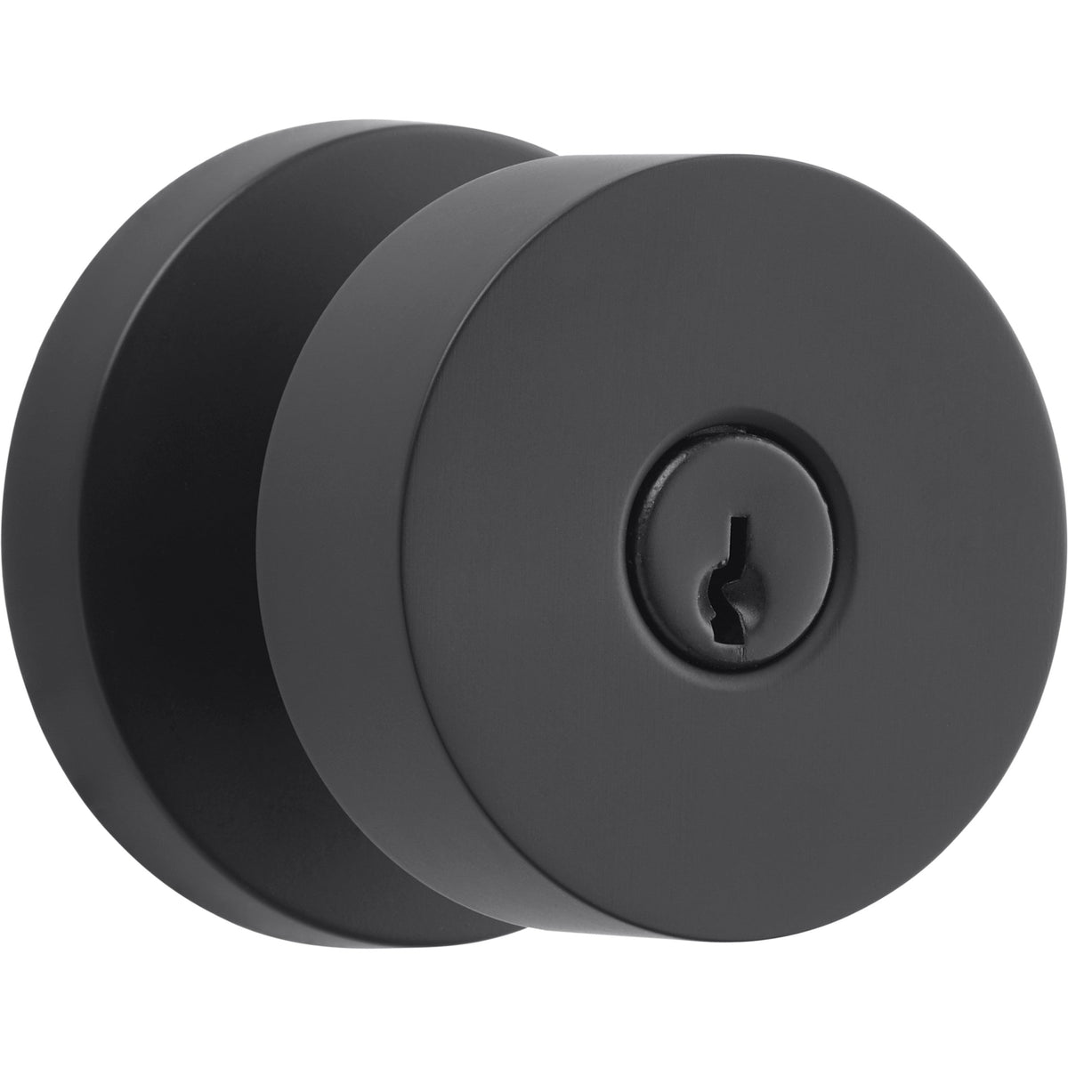 Baldwin Hardware Reserve Perilla con Llave Contemporary — Negro satinado — Contemporary Round
