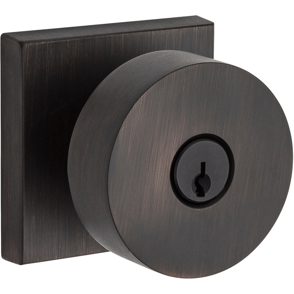 Baldwin Hardware Reserve Perilla con Llave Contemporary — Bronce veneciano — Contemporary Square