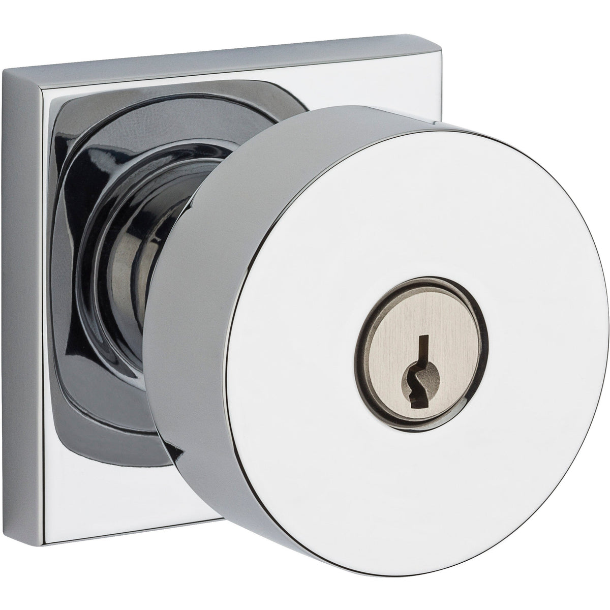 Baldwin Hardware Reserve Perilla con Llave Contemporary — Cromo pulido — Contemporary Square