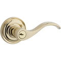 Baldwin Hardware Reserve Manija con Llave Curve — Latón pulido Lifetime (PVD) — Traditional Round — Entrada Derecha
