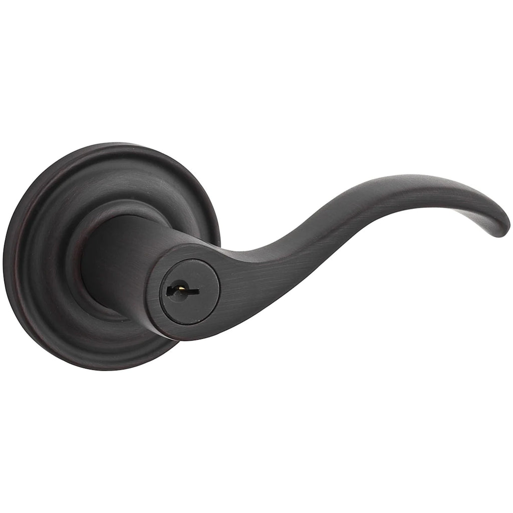 Baldwin Hardware Reserve Manija con Llave Curve — Bronce veneciano — Traditional Round — Entrada Derecha