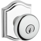 Baldwin Hardware Reserve Perilla con Llave Round — Cromo pulido — Traditional Arch