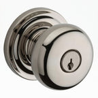 Baldwin Hardware Reserve Perilla con Llave Round — Níquel pulido Lifetime — Traditional Round