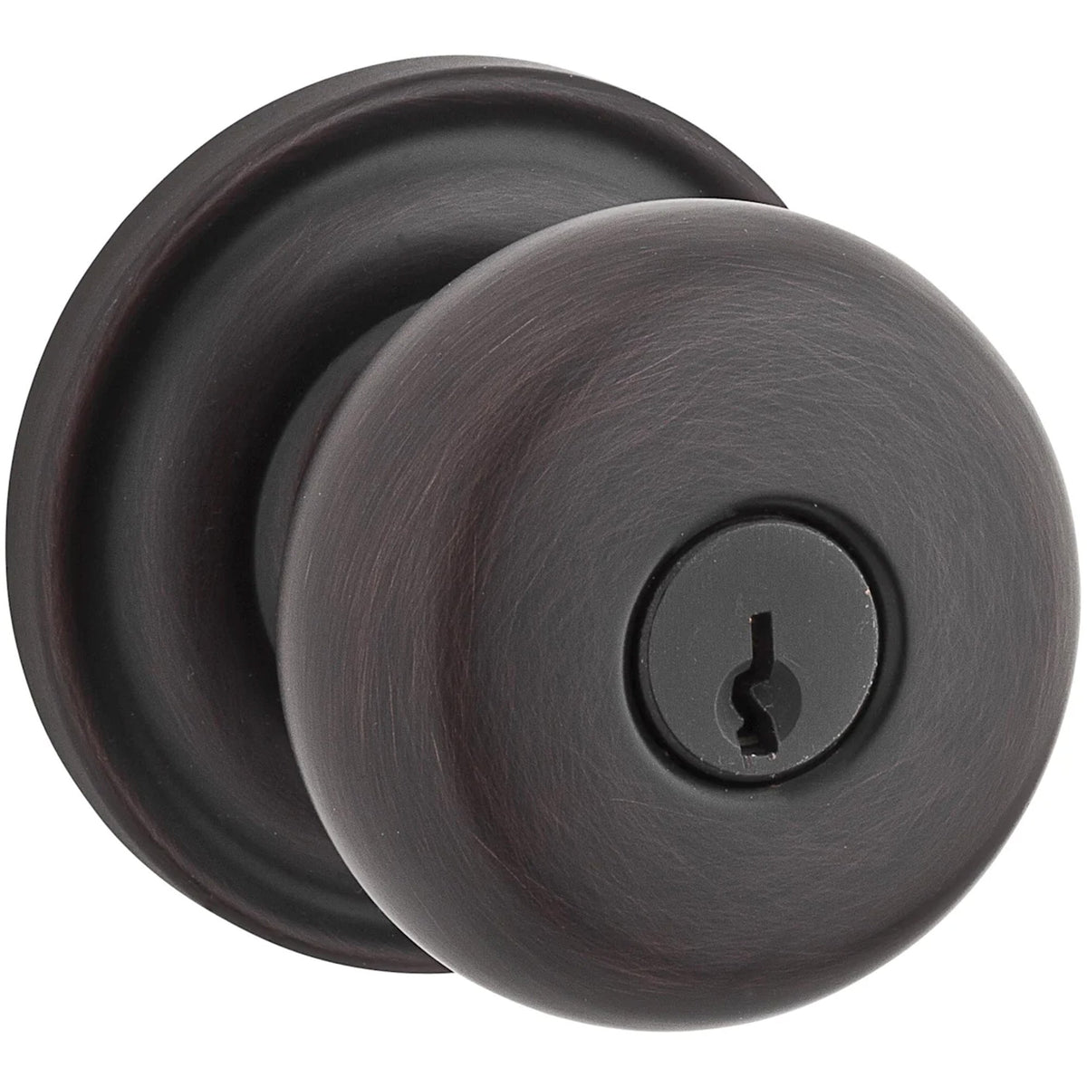 Baldwin Hardware Reserve Perilla con Llave Round — Bronce veneciano — Traditional Round