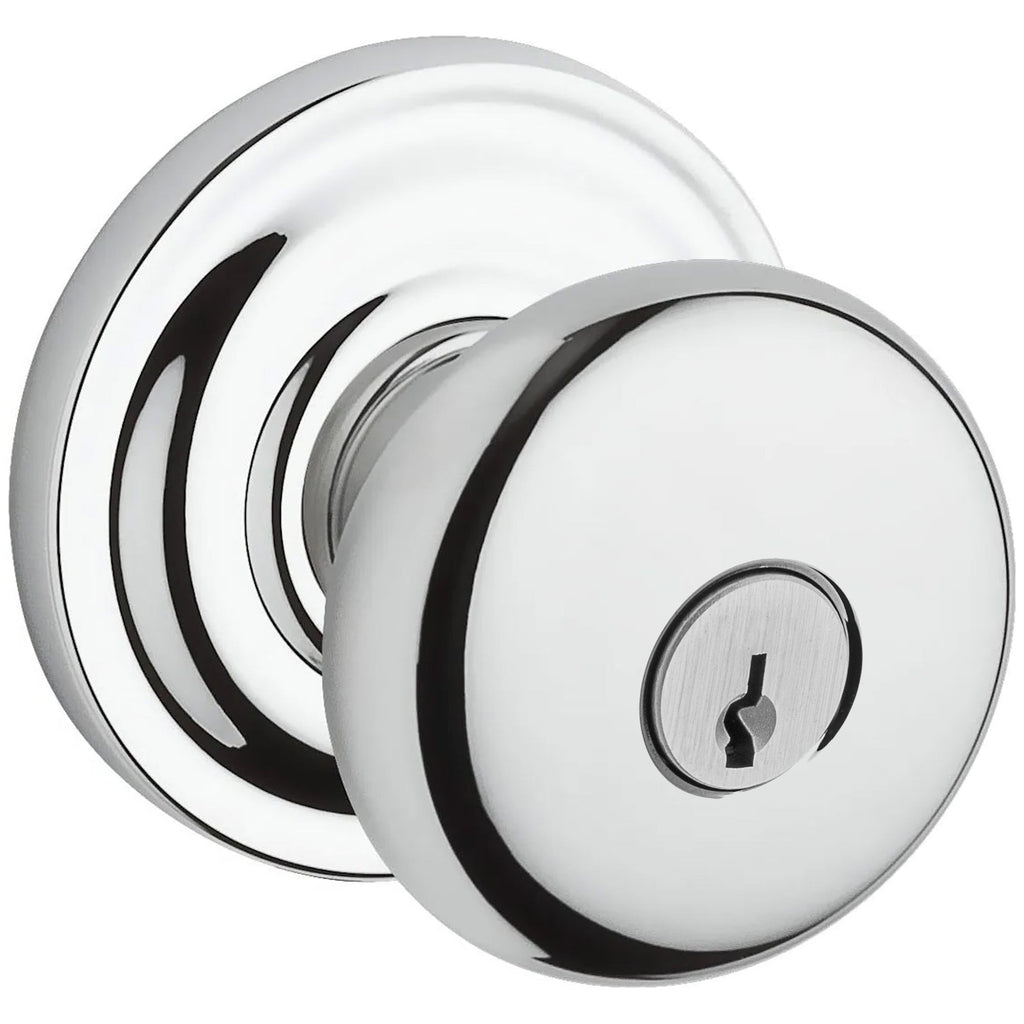 Baldwin Hardware Reserve Perilla con Llave Round — Cromo pulido — Traditional Round