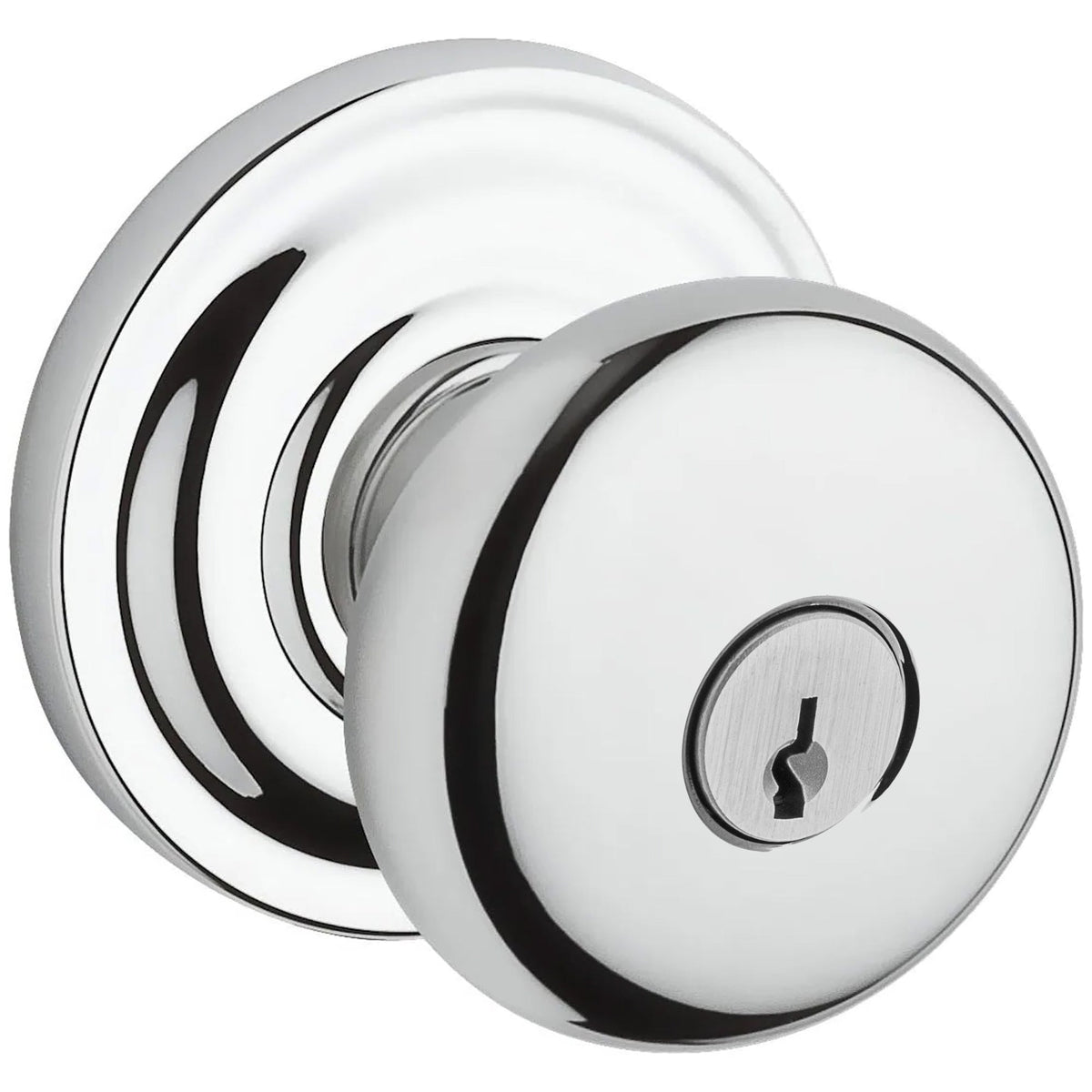 Baldwin Hardware Reserve Perilla con Llave Round — Cromo pulido — Traditional Round