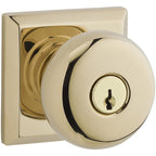 Baldwin Hardware Reserve Perilla con Llave Round — Latón pulido Lifetime (PVD) — Traditional Square