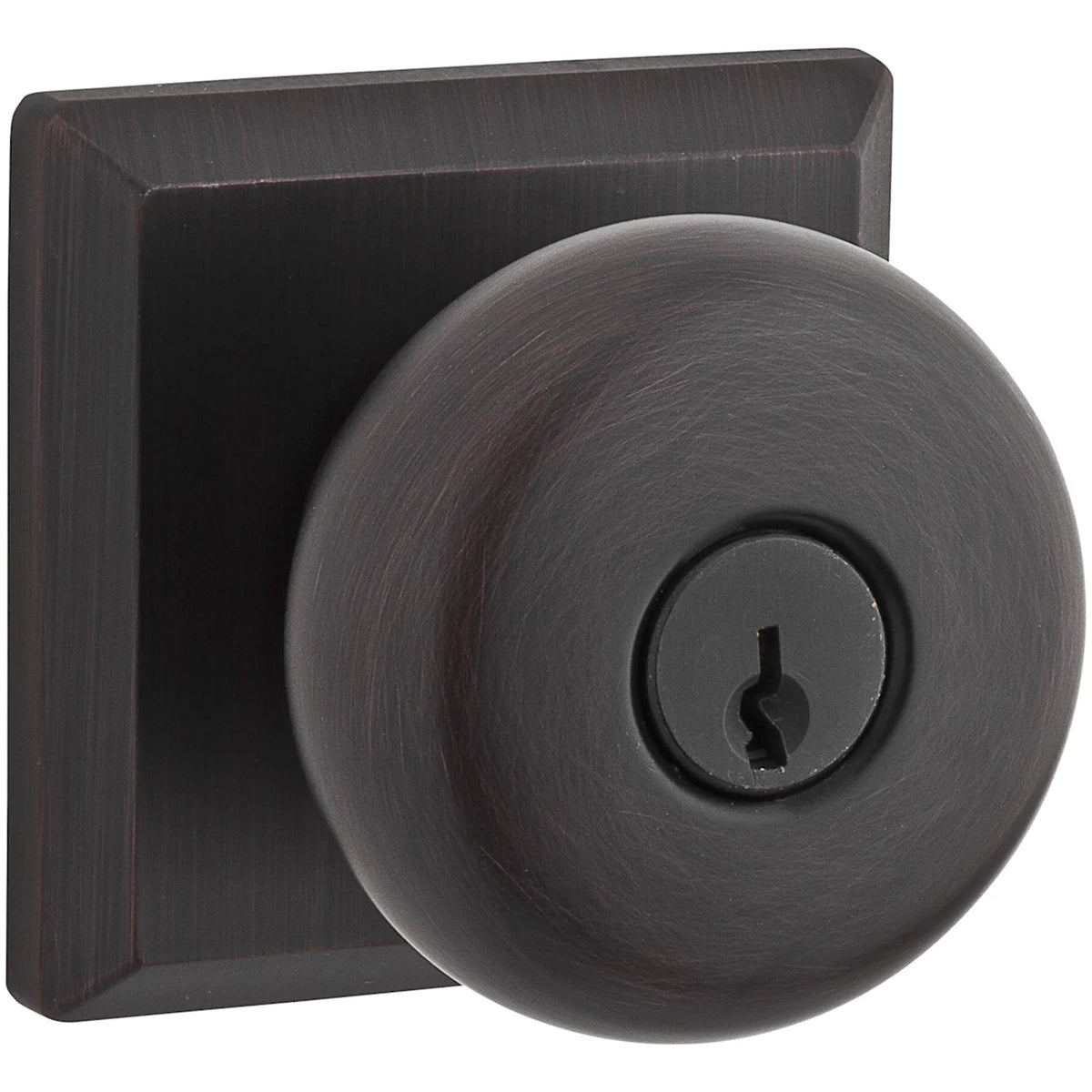 Baldwin Hardware Reserve Perilla con Llave Round — Bronce veneciano — Traditional Square