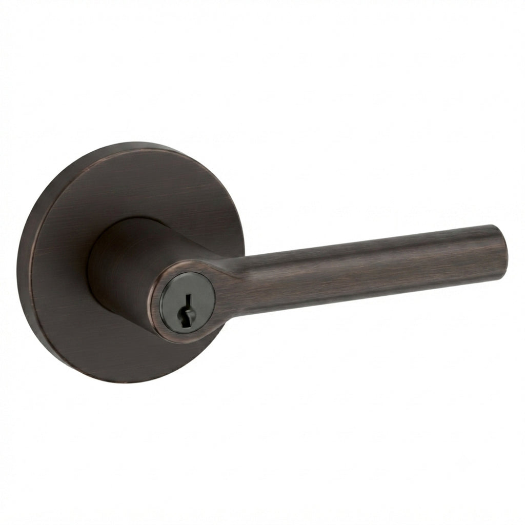 Baldwin Hardware Reserve Manija con Llave Tube — Bronce veneciano — Contemporary Round