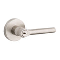 Baldwin Hardware Reserve Manija con Llave Tube — Níquel satinado — Contemporary Round