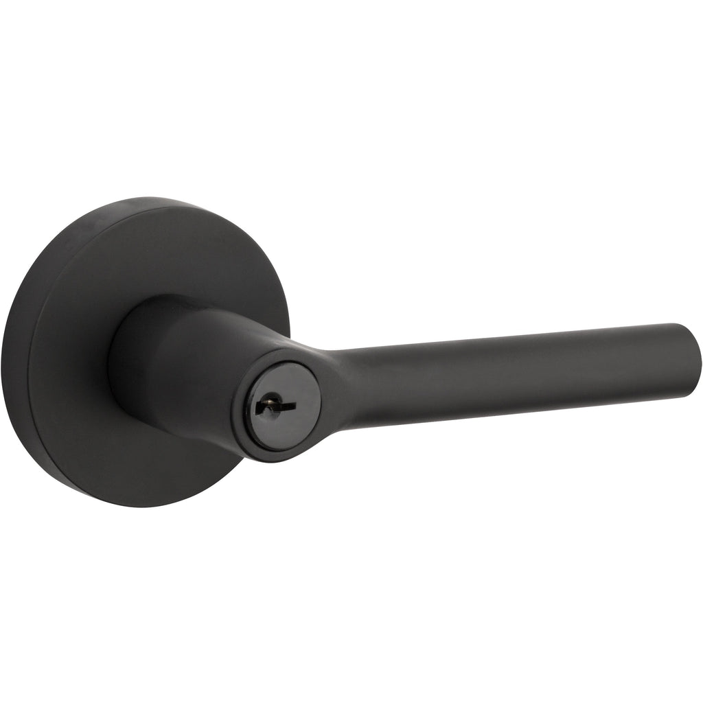 Baldwin Hardware Reserve Manija con Llave Tube — Negro satinado — Contemporary Round