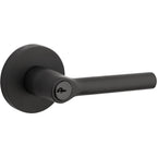 Baldwin Hardware Reserve Manija con Llave Tube — Negro satinado — Contemporary Round