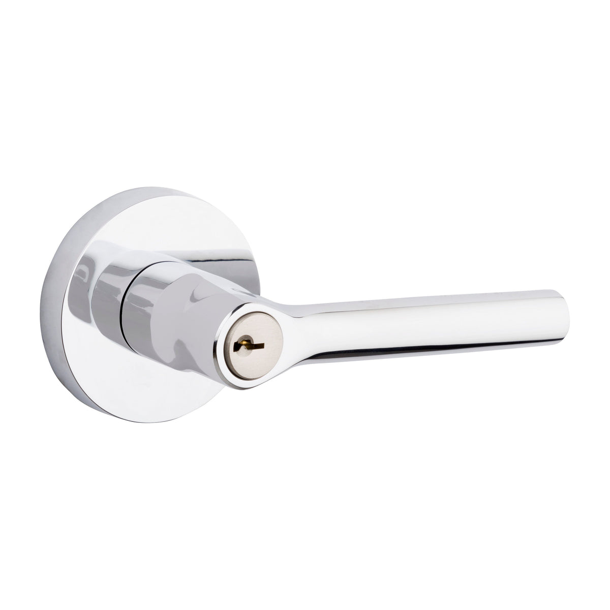 Baldwin Hardware Reserve Manija con Llave Tube — Cromo pulido — Contemporary Round