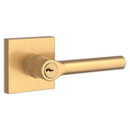 Baldwin Hardware Reserve Manija con Llave Tube — Latón satinado Lifetime — Contemporary Square