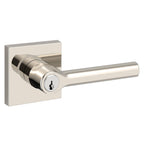 Baldwin Hardware Reserve Manija con Llave Tube — Níquel pulido Lifetime — Contemporary Square