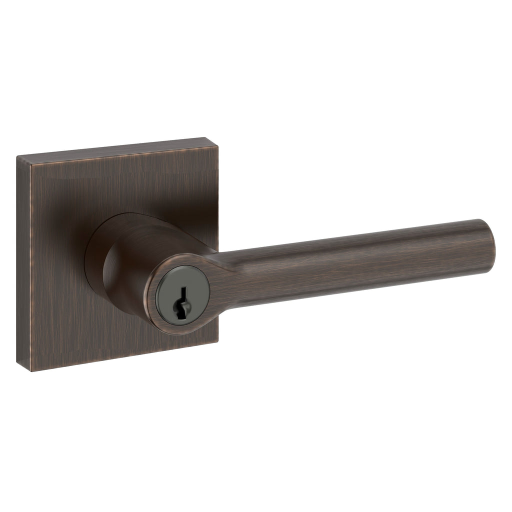 Baldwin Hardware Reserve Manija con Llave Tube — Bronce veneciano — Contemporary Square