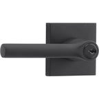 Baldwin Hardware Reserve Manija con Llave Tube — Negro satinado — Contemporary Square