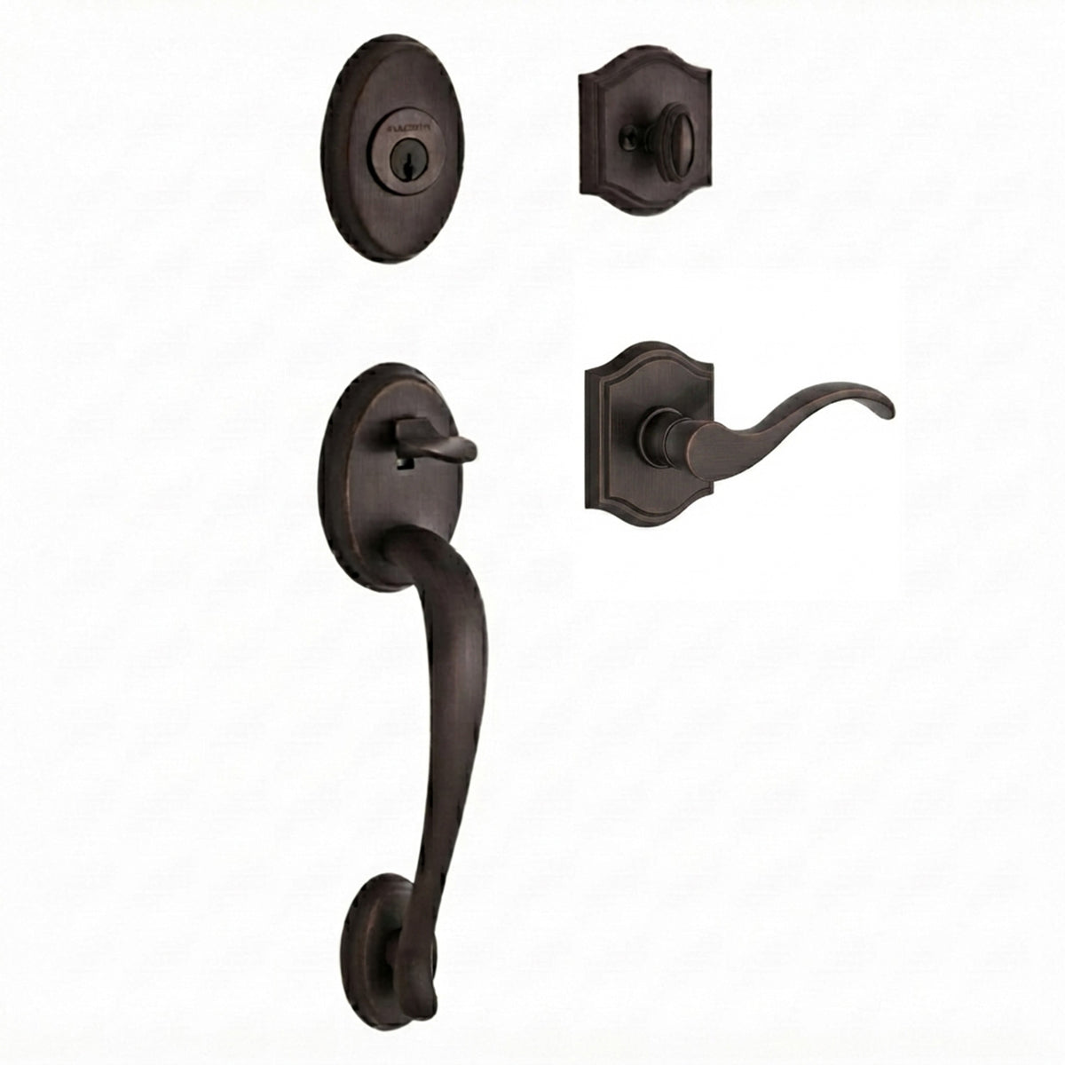 Baldwin Hardware Reserve Juego de Entrada Columbus x Manija Curve — Bronce veneciano — Traditional Arch