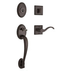 Baldwin Hardware Reserve Juego de Entrada Columbus x Manija Curve — Bronce veneciano — Traditional Square