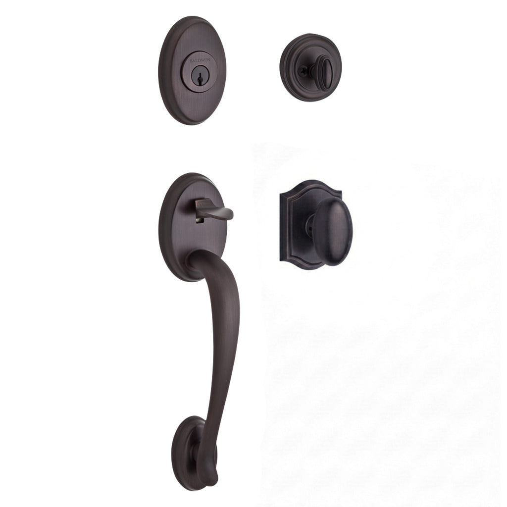 Baldwin Hardware Reserve Juego de Entrada Columbus x Perilla Ellipse — Bronce veneciano — Traditional Arch