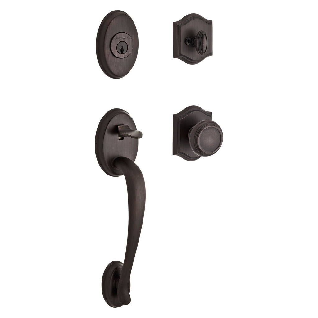 Baldwin Hardware Reserve Juego de Entrada Columbus x Perilla Traditional — Bronce veneciano — Traditional Arch