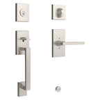 Baldwin Hardware Reserve Juego de Entrada La Jolla x Manija Square — Níquel satinado — Contemporary 5