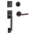 Baldwin Hardware Reserve Juego de Entrada La Jolla x Manija Square — Bronce veneciano — Contemporary Round
