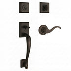 Baldwin Hardware Reserve Juego de Entrada Napa x Manija Curve — Bronce veneciano — Traditional Round