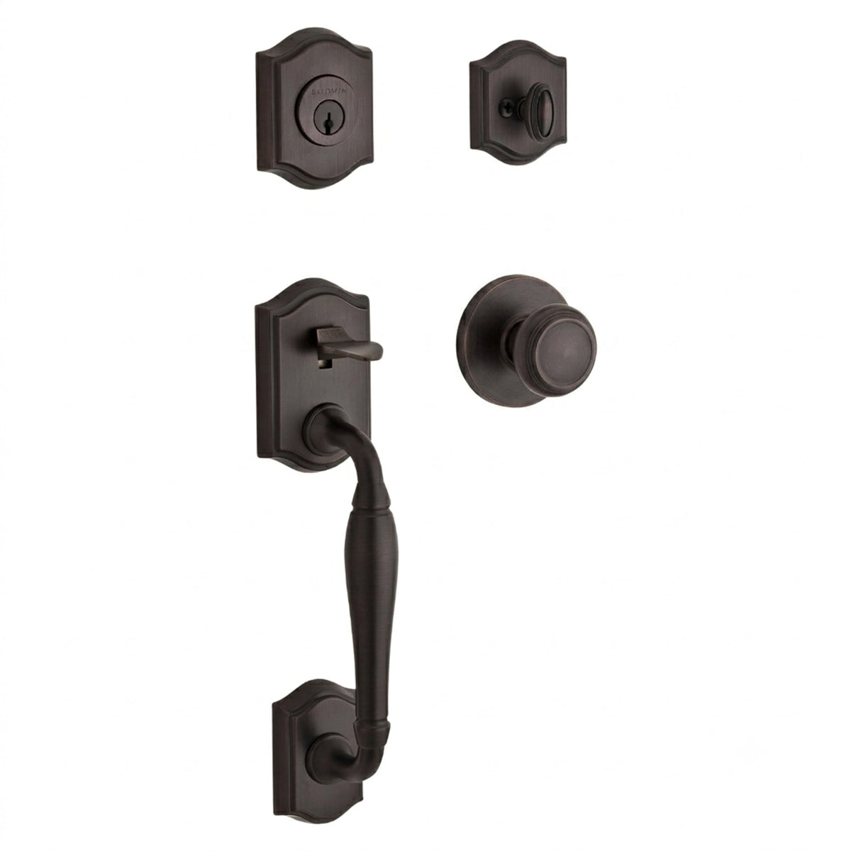 Baldwin Hardware Reserve Juego de Entrada Westcliff x Perilla Traditional — Bronce veneciano — Traditional Round
