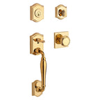 Baldwin Hardware Reserve Juego de Entrada Westcliff x Perilla Traditional — Latón pulido Lifetime (PVD) — Traditional Square