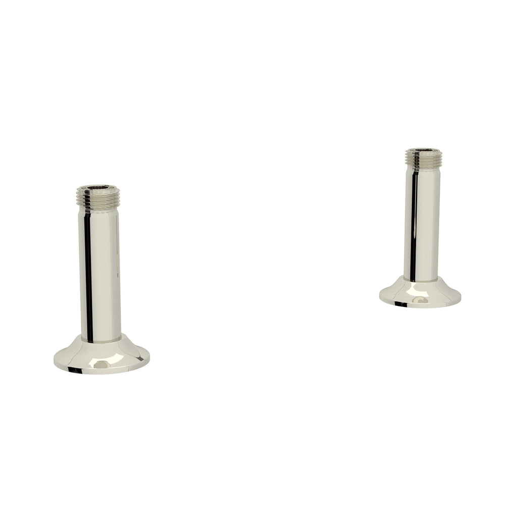 Rohl Georgian Era Uniones Rectas de Cubierta para Mezcladora Tipo Puente - Níquel Pulido