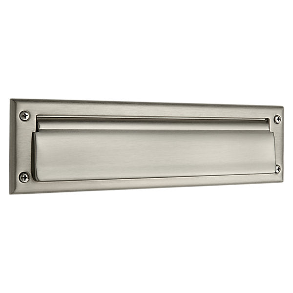 Baldwin Hardware Placa de Buzón 0014 — Níquel satinado Lifetime