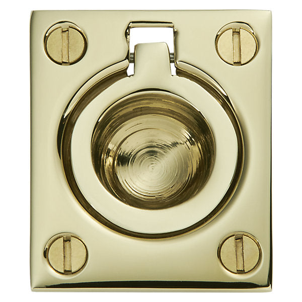 Baldwin Hardware Jaladera de Anillo Empotrada 0392 — Latón pulido Lifetime (PVD)