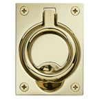 Baldwin Hardware Jaladera de Anillo Empotrada 0395 — Latón pulido Lifetime (PVD)