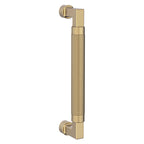Baldwin Hardware Jaladera de Puerta 8IN Knurled 2580 — Latón satinado Lifetime