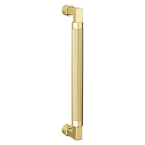 Baldwin Hardware Jaladera de Puerta 10IN Knurled 2582 — Latón sin laca