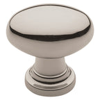 Baldwin Hardware Oval Perilla de Gabinete 1.125X0.75" Dia 4910 — Níquel pulido Lifetime
