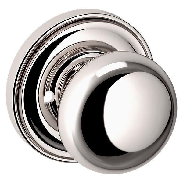 Baldwin Hardware Perilla 5000 con Roseta 5048 — Níquel pulido Lifetime — Privacidad