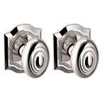 Baldwin Hardware Perilla 5077 Bethpage con Roseta R027 — Níquel pulido Lifetime — Dummy completo