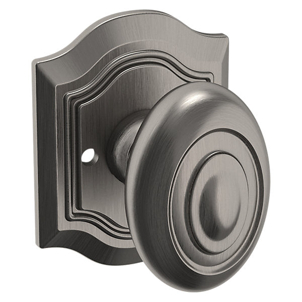 Baldwin Hardware Perilla 5077 Bethpage con Roseta R027 — Níquel grafito Lifetime — Privacidad