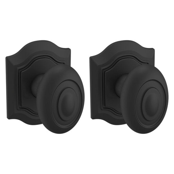 Baldwin Hardware Perilla 5077 Bethpage con Roseta R027 — Negro satinado — Dummy completo