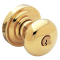 Baldwin Hardware Juego de Entrada con Llave 5205 — Perilla Classic con Roseta Clásica — Latón pulido Lifetime (PVD)
