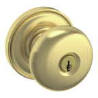 Baldwin Hardware Juego de Entrada con Llave 5205 — Perilla Classic con Roseta Clásica — Latón satinado Lifetime
